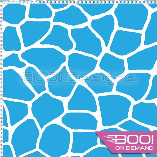 Spandex Giraffe Blue Fabric