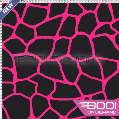 Spandex Giraffe Pink Black Fabric