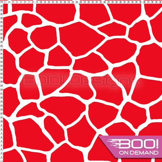 Spandex Giraffe Red Fabric