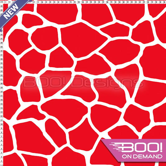 Spandex Giraffe Red Fabric