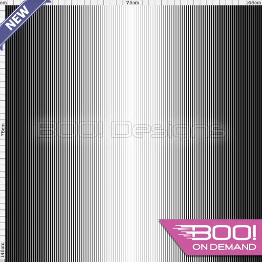 Spandex Graduated Stripes Black White Fabric