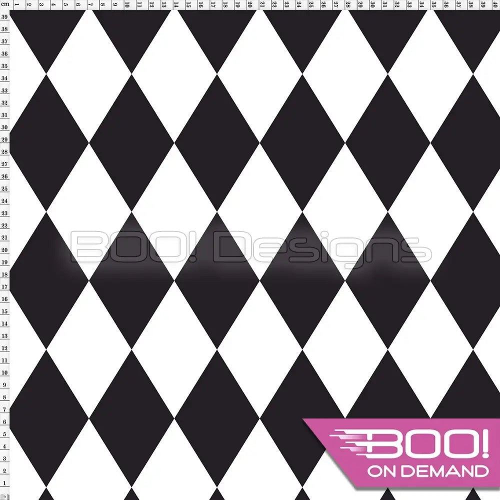 Spandex Harlequin Black & White Fabric