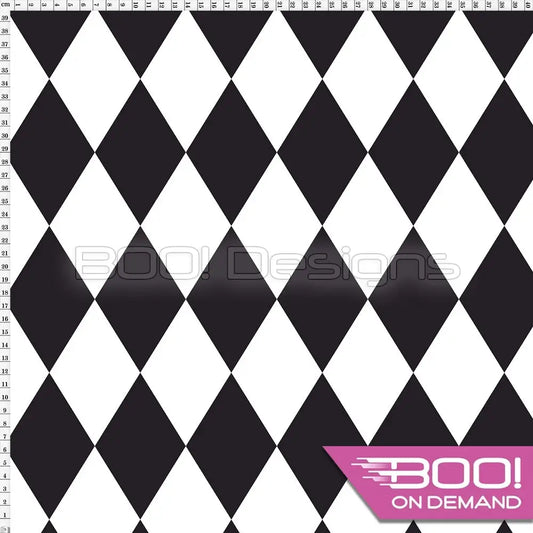 Spandex Harlequin Black & White Fabric