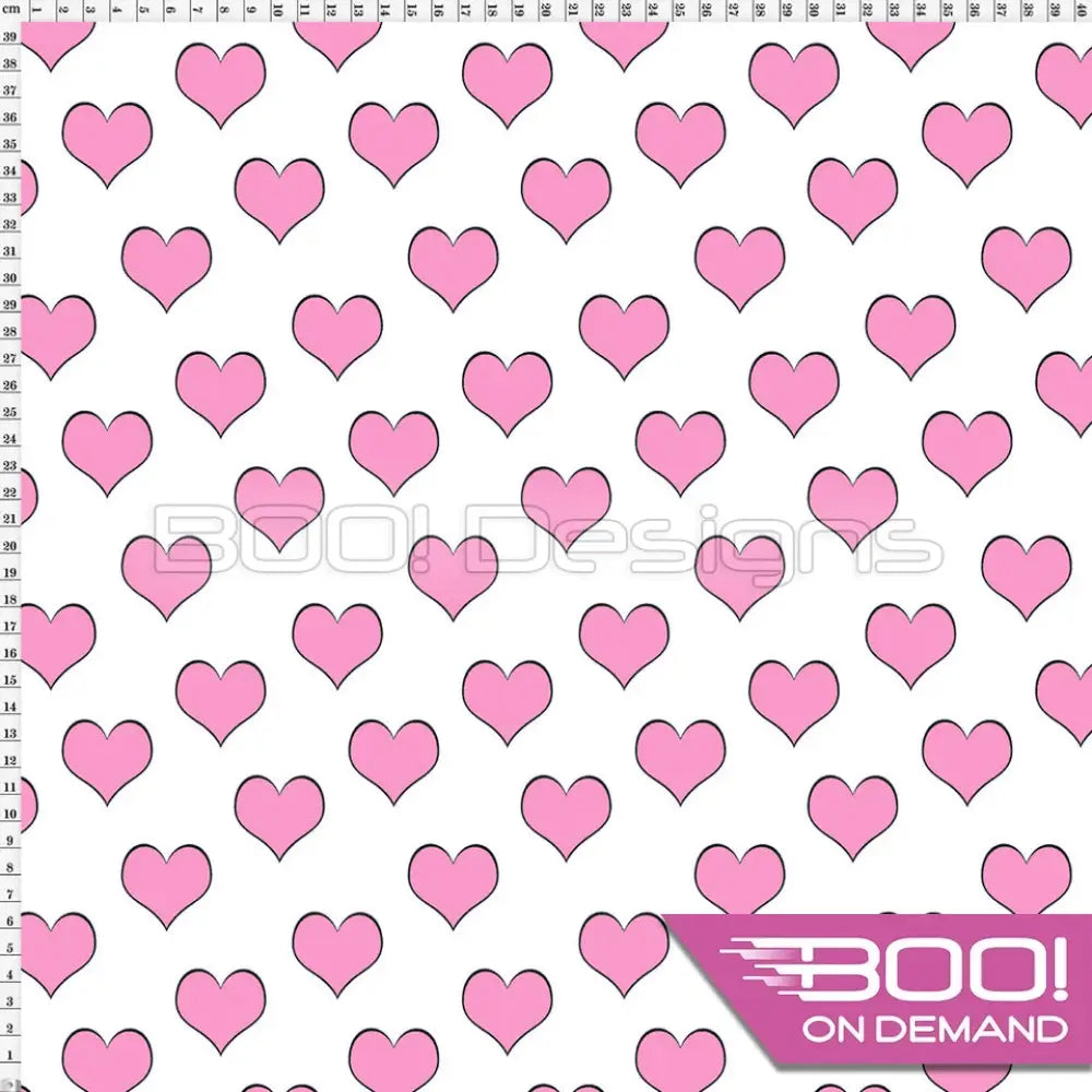 Spandex Hearts Milkshake On White Fabric