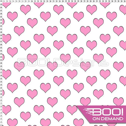 Spandex Hearts Milkshake On White Fabric