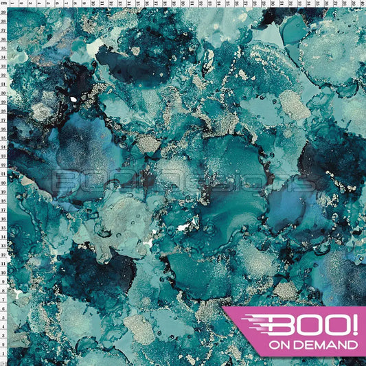 Spandex Holly Ink Teal Fabric