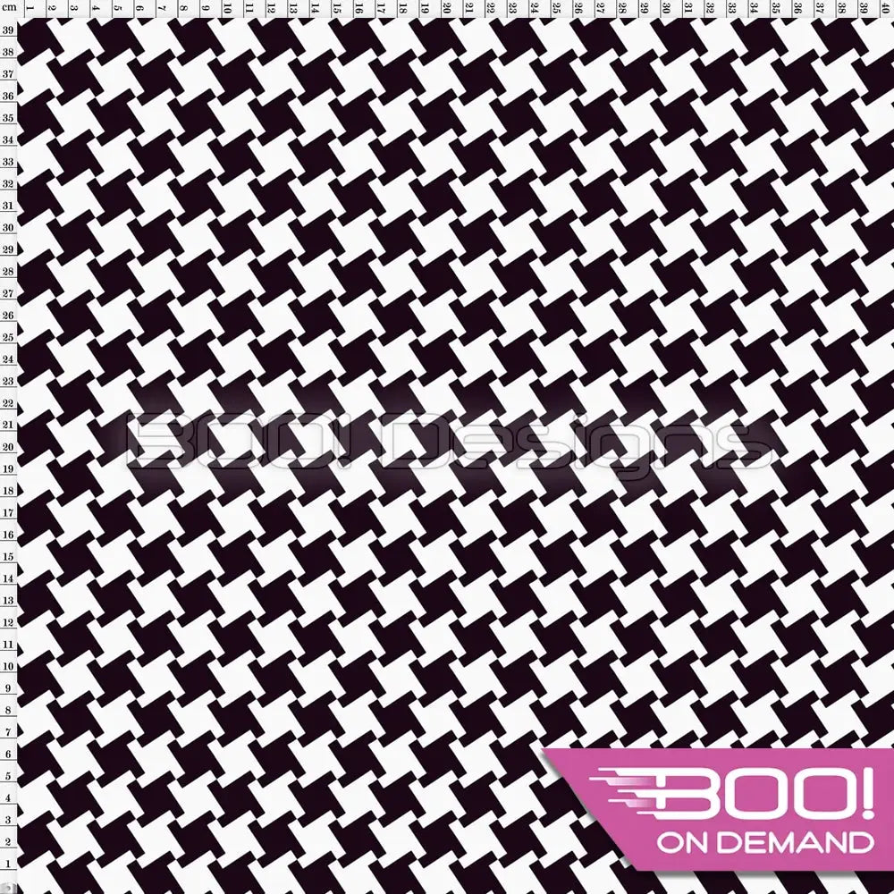 Spandex Houndstooth Black White - Fabric