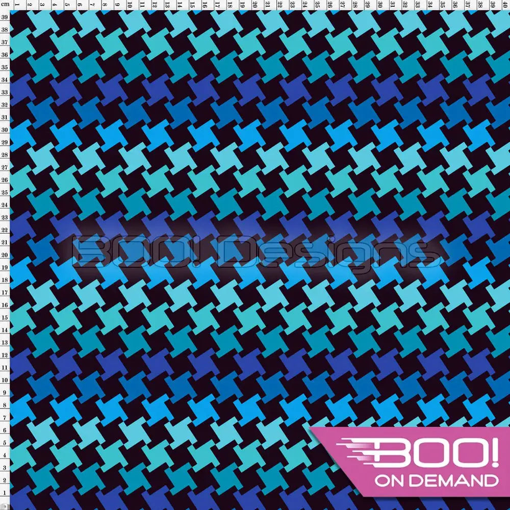 Spandex Houndstooth Blue - Fabric