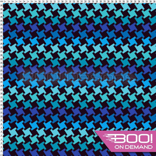 Spandex Houndstooth Blue - Fabric