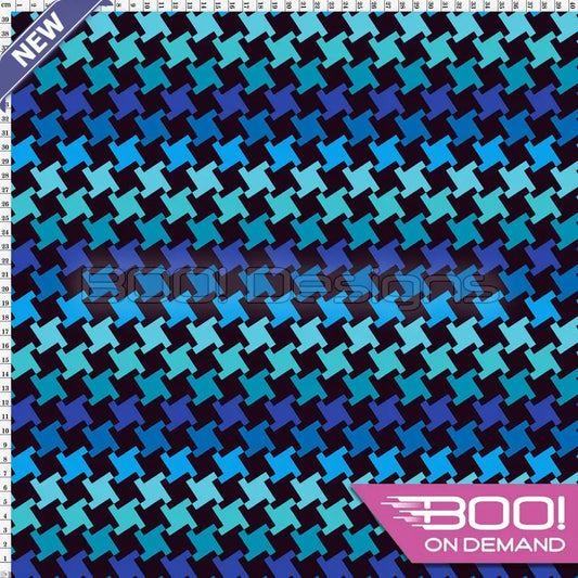 Spandex Houndstooth Blue - Fabric