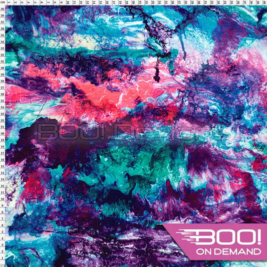 Spandex Hummingbird Abstract Fabric