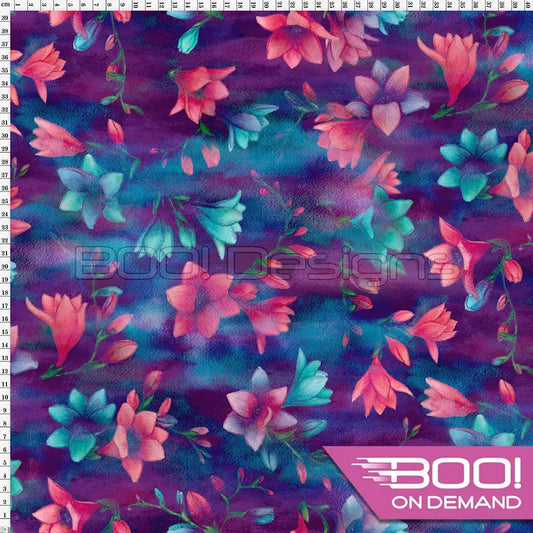 Spandex Hummingbird Floral Fabric