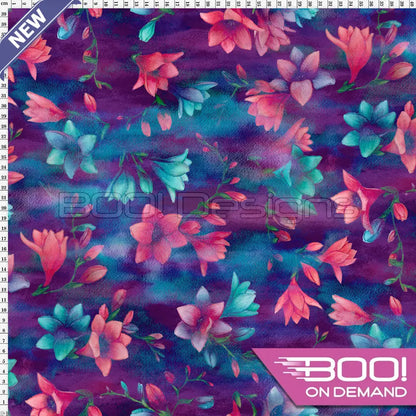 Spandex Hummingbird Floral Fabric