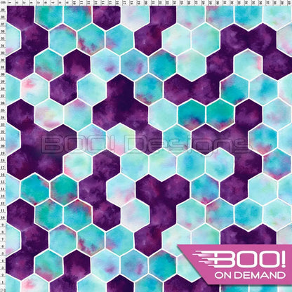 Spandex Hummingbird Hexagons Fabric