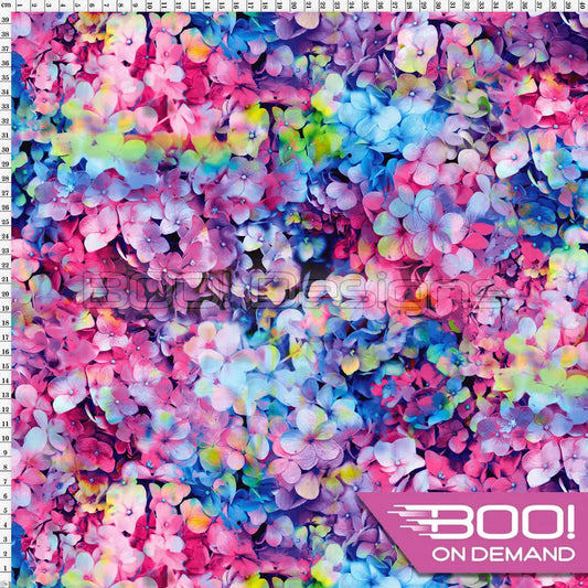 Spandex Hydrangeas Pastel Fabric