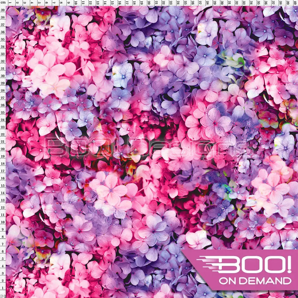 Spandex Hydrangeas Pink Fabric