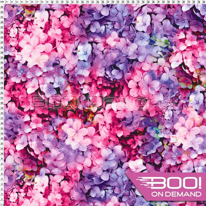 Spandex Hydrangeas Pink Fabric