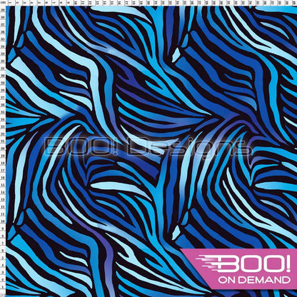Spandex Imperial Zebra Blue Fabric