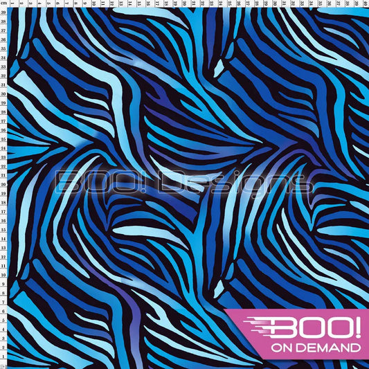 Spandex Imperial Zebra Blue Fabric