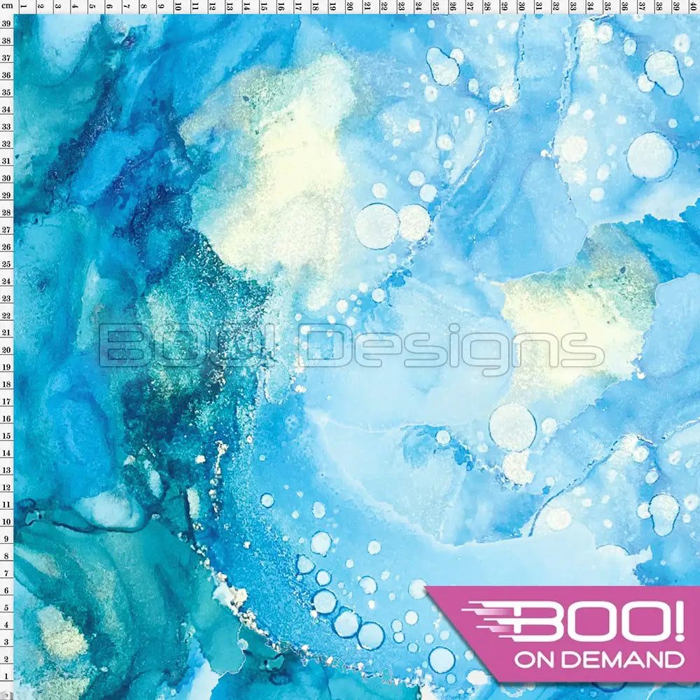 Spandex Ink Ocean Spray Blue Fabric
