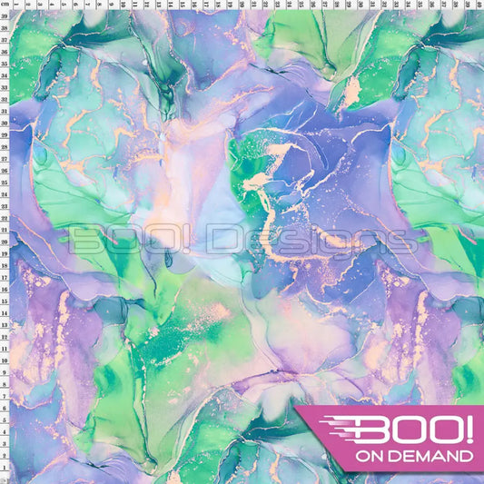 Spandex Ink Tranquillity Lilac Mint Fabric