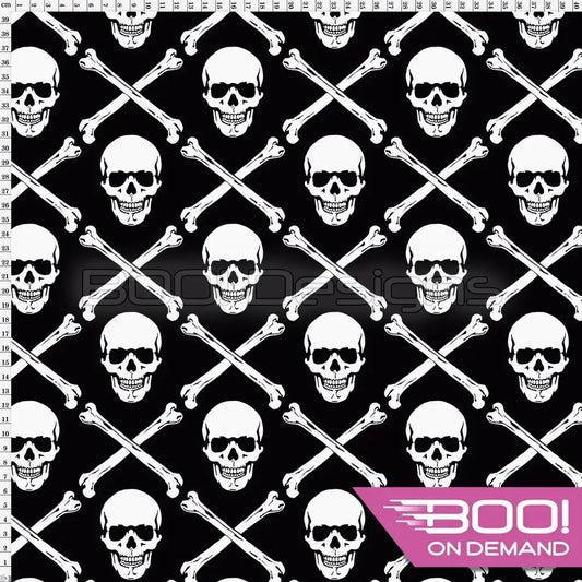 Spandex Jolly Roger Black Fabric