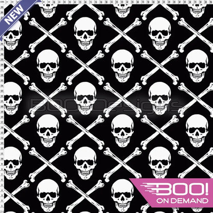 Spandex Jolly Roger Black Fabric