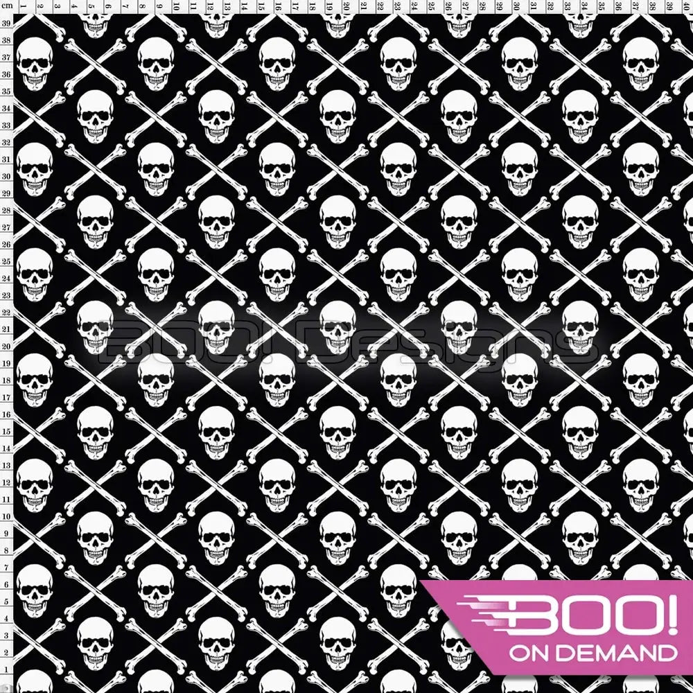 Spandex Jolly Roger Black Small - Fabric