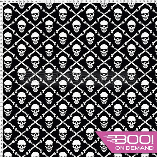 Spandex Jolly Roger Black Small - Fabric