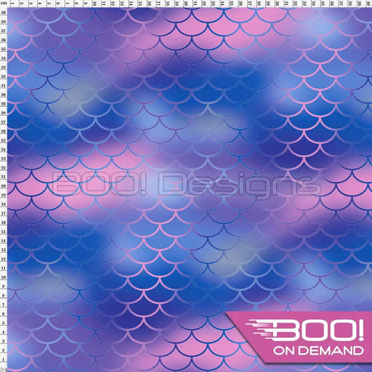 Spandex Koi Blue Pink Fabric