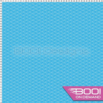 Spandex Kokeshi Wave Blue Fabric