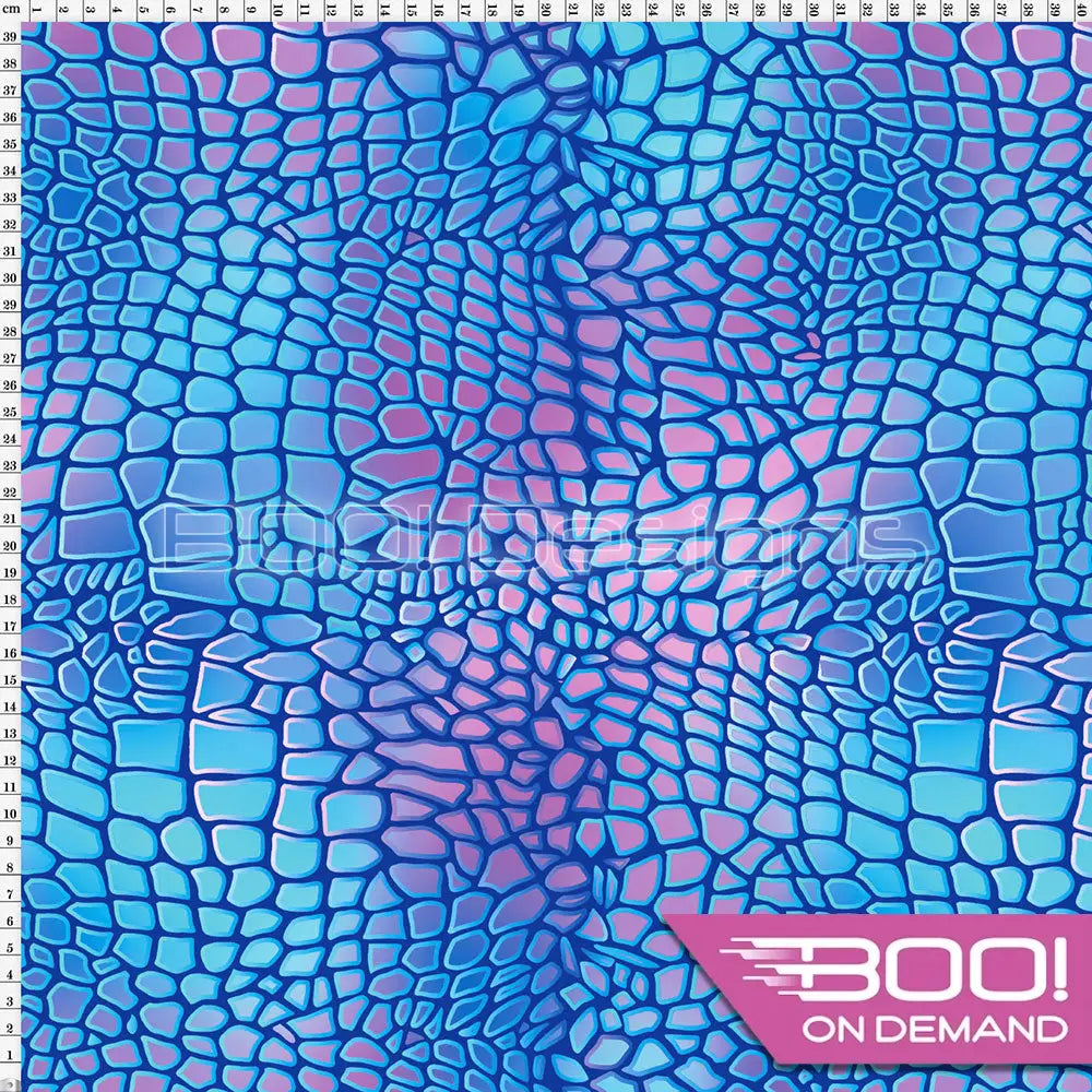 Spandex Komodo Reptile Aqua Fabric