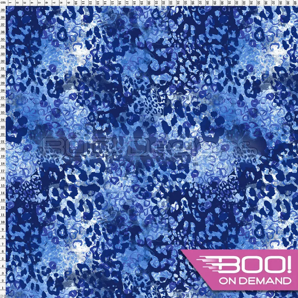 Spandex Leopard Blue Fabric