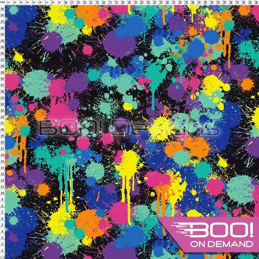 Spandex Lion Splat Black Fabric