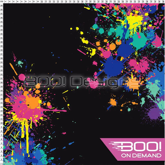 Spandex Lion Splat Jumbo Black Fabric