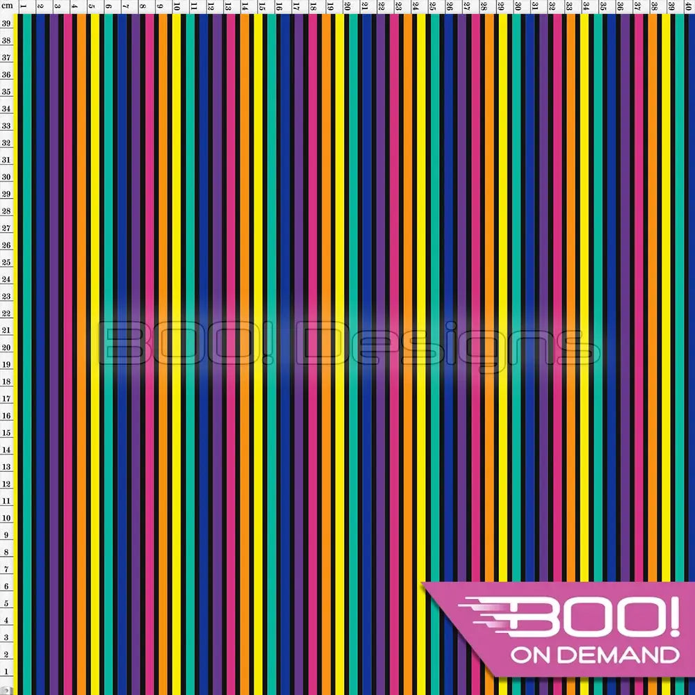 Spandex Lion Stripes Multi Black Fabric