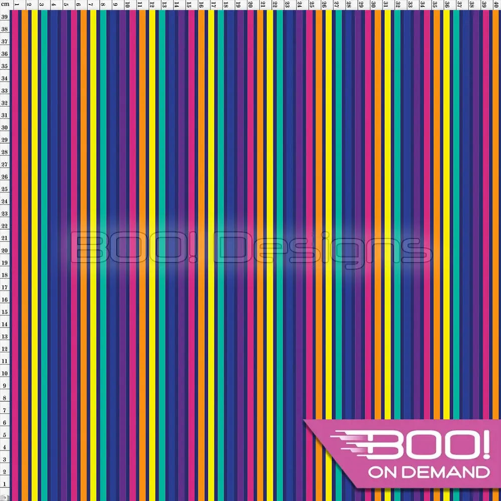 Spandex Lion Stripes Multi Navy Fabric