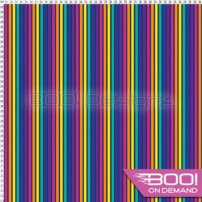 Spandex Lion Stripes Multi Navy Fabric