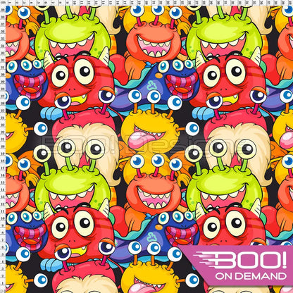Spandex Little Monsters Black Multi Fabric