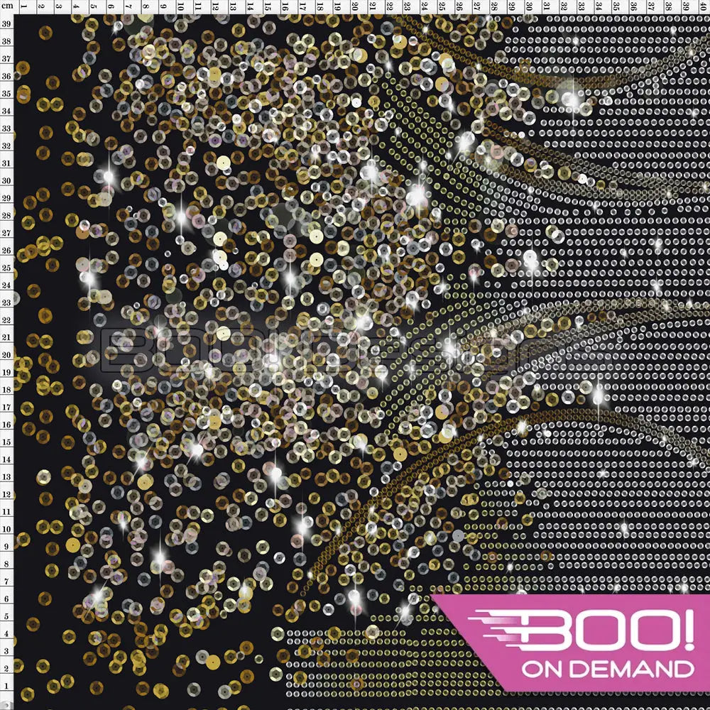 Spandex Lover Border Black Fabric