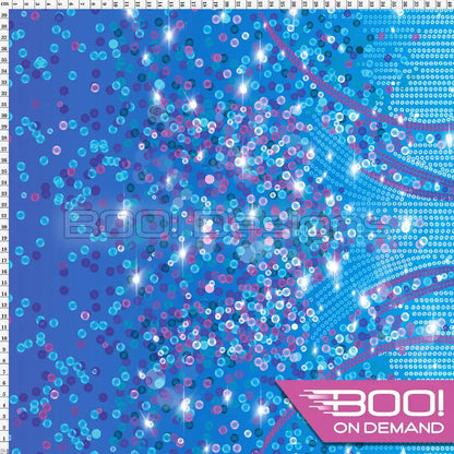 Spandex Lover Border Blue Fabric