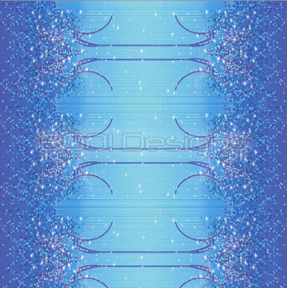 Spandex Lover Border Blue Fabric