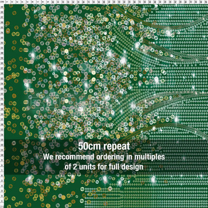 Spandex Lover Border Green Fabric