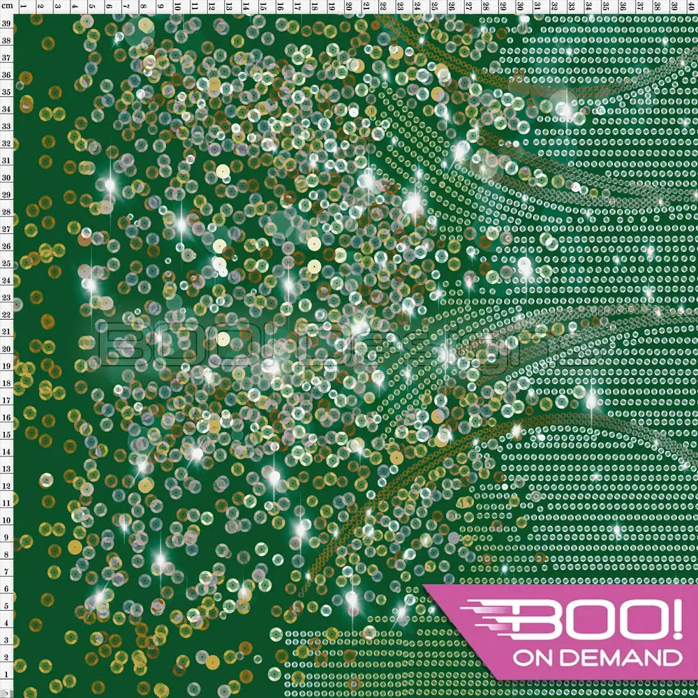 Spandex Lover Border Green Fabric