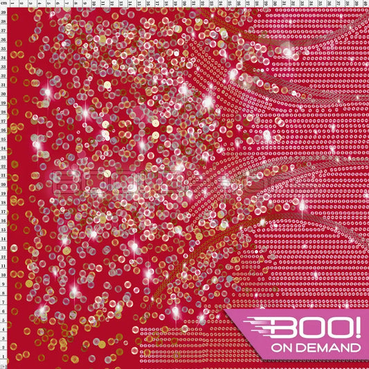 Spandex Lover Border Red Fabric