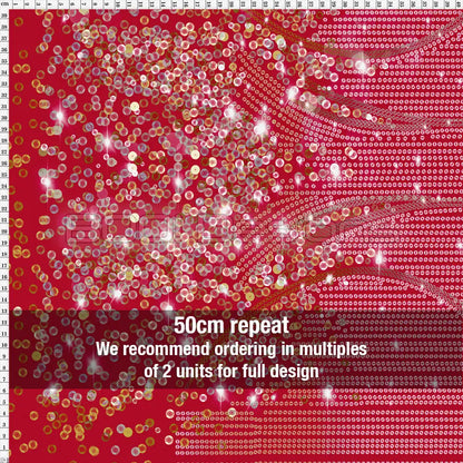 Spandex Lover Border Red Fabric