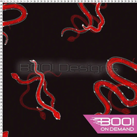 Spandex Lover Red Snake Fabric