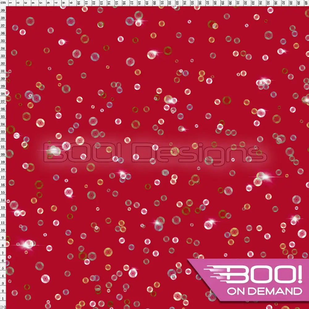 Spandex Lover Sequins Red Fabric