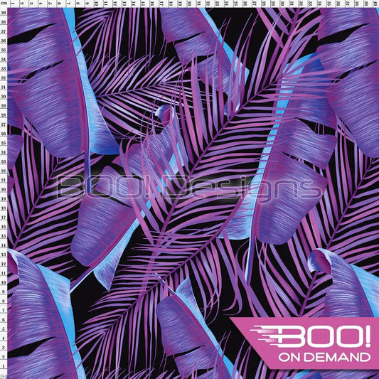 Spandex Majestic Palm Purple Fabric