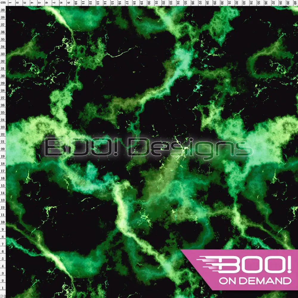 Spandex Marble Lightning Green Fabric